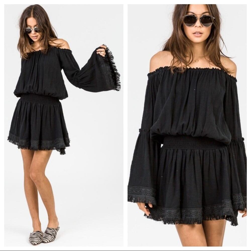 STEELE Brooklyn Off Shoulder Dress Black Size XS